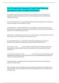 Fire Protection Systems Final Exam Review Questions with Certified Solutions