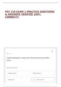 PSY 319 EXAM 1 PRACTICE QUESTIONS & ANSWERS VERIFIED 100&percnt; CORRECT&excl;&excl;