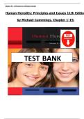Human Heredity&colon; Principles and Issues 11th Edition by Michael Cummings &ndash; Complete Test Bank Chapters 1&ndash;19