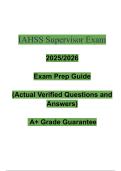 IAHSS Supervisor Exam 2025 Questions and Answers &ndash; Verified Study Guide with A&plus; Results