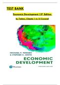 TEST BANK  Economic Development 13th Edition   by Todaro&comma; Chapter 1 to 15 Covered 