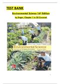 TEST BANK  Environmental Science 16th Edition  by Enger&comma; Chapter 1 to 20 Covered 