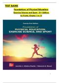 TEST BANK  Foundations of Physical Education&colon;  Exercise Science and Sport   21st Edition   by Fisette&comma; Chapter 1 to 15 
