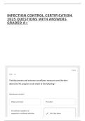 INFECTION CONTROL CERTIFICATION 2025 QUESTIONS WITH ANSWERS GRADED A&plus;