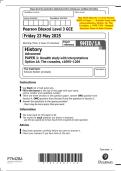 May 2025 Edexcel&colon; A Level History 9HI0&sol;1A Paper 1 &ndash; Breadth Study with Interpretations&comma; Option 1A&colon; The Crusades&comma; c&period;1095&ndash;1204 &ndash; Merged Question Paper & Mark Scheme