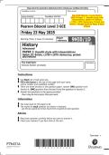 May 2025 Edexcel&colon; A Level History 9HI0&sol;1D Paper 1 &ndash; Breadth Study with Interpretations&comma; Option 1D&colon; Britain&comma; c&period;1785&ndash;c&period;1870&colon; Democracy&comma; Protest and Reform &ndash; Merged Question Paper & Mark Scheme