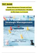 TEST BANK  Strategic Management&colon; Concepts and Cases  Competitiveness and Globalization 14th Edition  by Hitt&comma; Chapter 1 to 13 Covered 