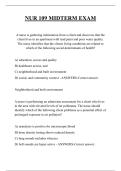 NUR 109 MIDTERM EXAM QUESTIONS AND ANSWERS 2025