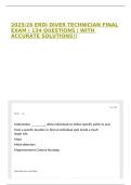 2025&sol;26 ERDI DIVER TECHNICIAN FINAL EXAM &vert; 134 QUESTIONS &vert; WITH ACCURATE SOLUTIONS&excl;&excl;