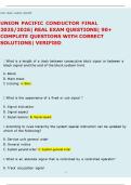 UNION PACIFIC CONDUCTOR FINAL 2025&sol;2026 REAL EXAM QUESTIONS 90&plus; COMPLETE QUESTIONS WITH CORRECT SOLUTIONS VERIFIED