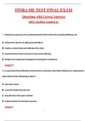 FINRA SIE Final Test &lpar;Latest 2026&sol;2027 Update&rpar; Complete Questions and Guide Answers Pass the Exam&comma; 100&percnt; Verified Graded A&plus;