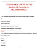 FINRA SIE Test Practice Exam &lpar;Latest 2026&sol;2027 Update&rpar; Complete Questions and Guide Answers 100&percnt; Verified Graded A&plus;
