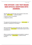FIRE OFFICER 1 CDC TEST BRAND  NEW OFFICIAL QUESTIONS WITH  ANSWERS&period;