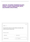 DENTAL HYGIENE PHARMACOLOGY EXAM 1 &lpar;2025&rpar; QUESTIONS WITH ALLPASSED SOLUTIONS&period;