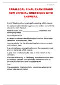 PARALEGAL FINAL EXAM BRAND  NEW OFFICIAL QUESTIONS WITH  ANSWERS&period; 