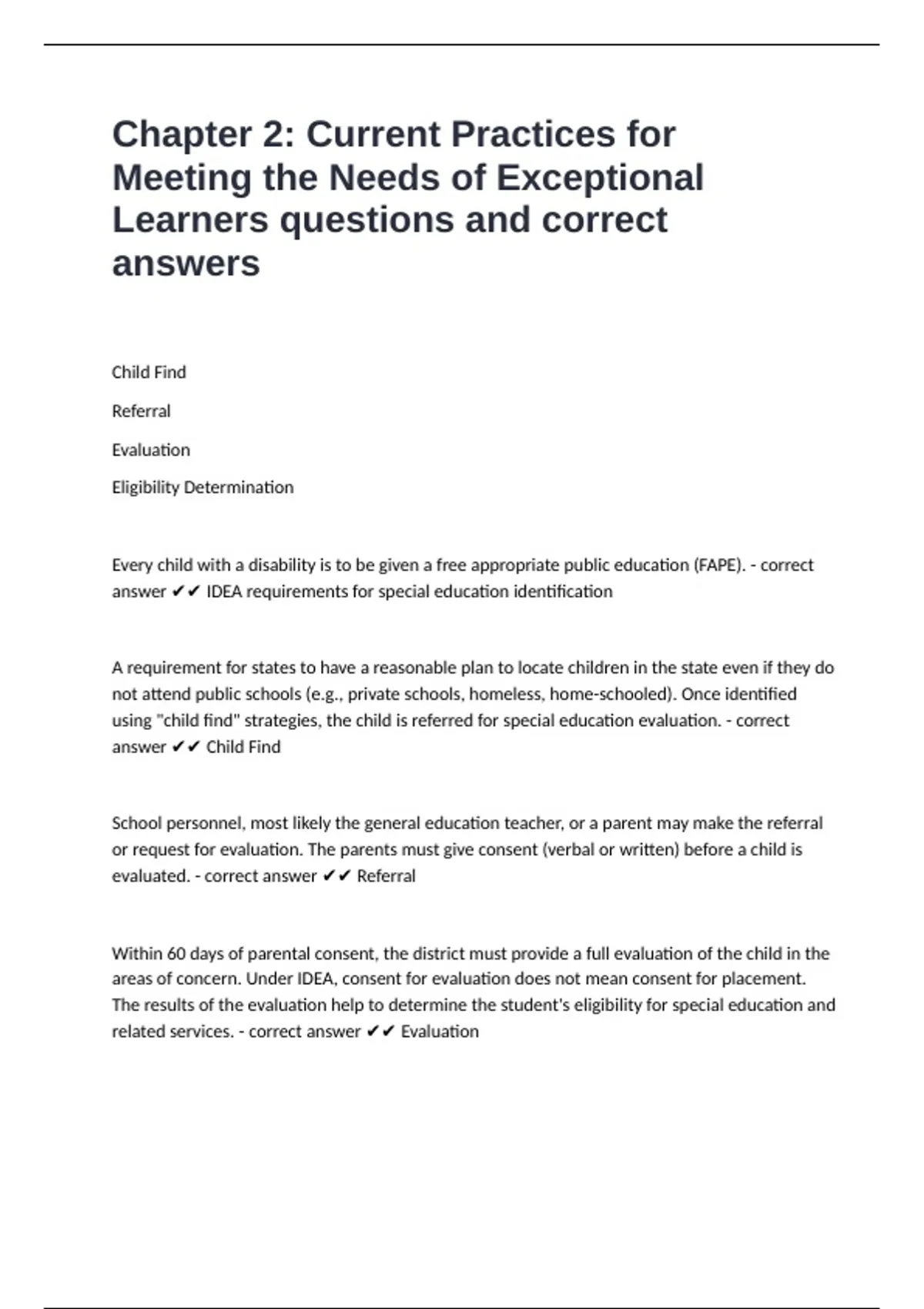 Chapter 2: Current Practices for Meeting the Needs of Exceptional ...