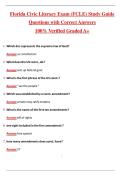 Florida Civic Literacy Exam &lpar;FCLE&rpar; Study Guide &lpar;Latest 2026&sol;2027 Update&rpar; Complete Questions and Guide Answers&comma; 100&percnt; Verified Graded A&plus;