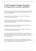 FTCE Exceptional Student Education K-12 questions n answers graded A&plus;