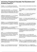Insurance&colon; Property & Casualty Test Questions and Answers Rated A&plus;