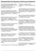Dwelling Policy Test Questions with Answers Graded A&plus;