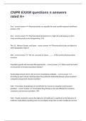 CNPR EXAM questions n answers rated A&plus;
