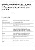 Hartman's Nursing Assistant Care The Basics Chapter 2 Exam Questions with 100&percnt; Correct Answers &vert; Verified &vert; Updated &lpar;Actual Exam&rpar; 20252026