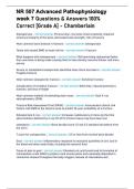NR 507 Advanced Pathophysiology week 7 Questions & Answers 100&percnt; Correct &lbrack;Grade A&rsqb; - Chamberlain