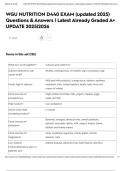 WGU NUTRITION D440 EXAM &lpar;updated 2025&rpar; Questions & Answers &vert; Latest Already Graded A&plus; UPDATE 2025&vert;2026