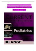 TEST BANK - Maya Bunik&comma; CURRENT Diagnosis & Treatment Pediatrics&comma; 27th Edition&comma; Verified Chapters 1 - 46&comma; Complete Newest Version