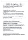 ATI CMS Nursing Exam 4 2024 
