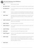 ASQ CQA Certification Definitions Test Bank &sol; Certified Quality Auditor &sol; 2025 Update &sol; Score 100&percnt;