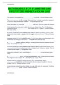 MATHEMATICS FOR PLUMBERS AND  PIPEFITTERS MIDTERM EXAM 2025