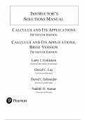 INSTRUCTOR&rsquo;S SOLUTIONS MANUAL &mdash; Calculus & Its Applications&comma; Brief Version&comma; 15th Edition &mdash; Larry J&period; Goldstein&semi; David C&period; Lay&semi; David I&period; Schneider&semi; Nakhle H&period; Asmar&semi; William Edward Tavernetti &mdash; ISBN 9780137638598