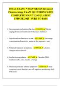 FINAL EXAM&colon; NR565&sol; NR 565 Advanced  Pharmacology EXAM QUESTIONS WITH  COMPLETE SOLUTIONS &vert; LATEST  UPDATE 2025 &vert; SURE TO PASS