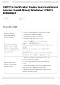 CETP Pre-Certification Review Exam Questions & Answers &vert; Latest Already Graded A&plus; UPDATE 2025&vert;2026&excl;&excl;