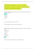 Pathophysiology Real  Exam 3 Practice Questions & correct Answers & Rationale&rsquo;s Already verified & Graded A&plus;