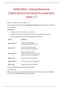 NURS 6053 &ndash; Interprofessional Organizational and Systems Leadership &vert; Week 1&ndash;7 Complete Course Materials &vert; Assignments&comma; Discussions & Verified Solutions