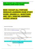 BIOD 152&sol;A&P ALL PORTAGE MODULES  LEARNING EXAM STUDY GUIDE&period;   BIOD 152&sol;A&P ALL PORTAGE  MODULES LEARNING EXAM STUDY  GUIDE&period; GRADED A&plus;&period; QUESTIONS  AND 100&percnt; VERIFIED ANSWERS&period;  LATEST UPDATE 