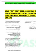 ATLS POST TEST 2022-2023 EXAM STUDY GUIDE&period;   ATLS POST TEST 2022-2023 EXAM STUDY  GUIDE&period; GRADED A&plus;&period; QUESTIONS AND  100&percnt; VERIFIED ANSWERS&period; LATEST  UPDATE 