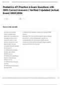 Pediatrics ATI Practice A Exam Questions with 100&percnt; Correct Answers &vert; Verified &vert; Updated &lpar;Actual Exam&rpar; 20252026