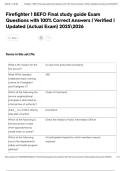 Firefighter 1 BEFO Final study guide Exam Questions with 100&percnt; Correct Answers &vert; Verified &vert; Updated &lpar;Actual Exam&rpar; 20252026