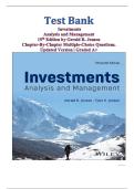 Test Bank   Investments  Analysis and Management  15th Edition by Gerald R&period; Jensen Chapter-By-Chapter Multiple-Choice Questions&period;  Updated Version &vert; Graded A&plus;