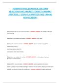 Hondros NUR 150 Final Exam &ndash; Nursing Concepts & Fundamentals Practice Questions