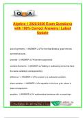 Algebra 1 Exam 2025/2026 – 65 Questions with Correct Answers | Polynomials, Graphing, Quadratics
