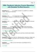CEU- Pandemic Infection Control Questions  with Detailed Verified Answers