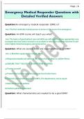 Emergency Medical Responder Questions with  Detailed Verified Answers 