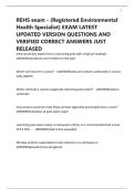 REHS exam - &lpar;Registered Environmental Health Specialist&rpar; EXAM LATEST UPDATED VERSION QUESTIONS AND VERIFIED CORRECT ANSWERS JUST RELEASED