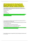 ATI Fundamentals for Nursing Review Module Questions & correct Answers & Rationale&rsquo;s Already verified & Graded A&plus;