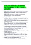 FEMA 480 UNITS 8&comma; 9&comma; & 10 EXAM QUESTIONS WITH 100&percnt; CORRECT ANSWERS