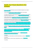 Health chp 2 Exam Questions And Answers